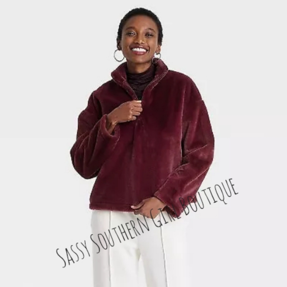 🆕⭐ Gorgeous Burgundy fuzzy pullover
